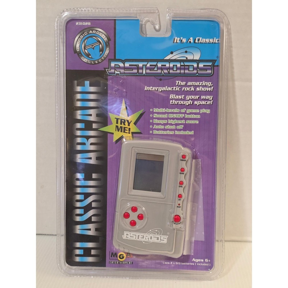 Asteroids Classic Arcade Handheld Game MGA 1997 New Old Stock Vintage Untested